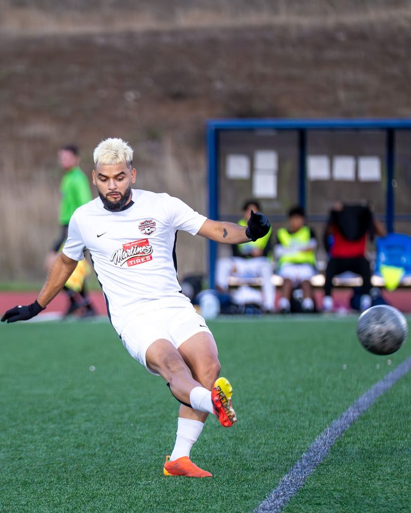 Striking through the ball
