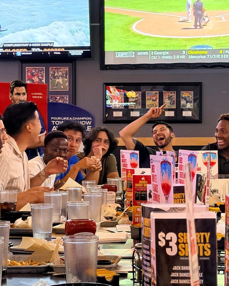 The squad together off the field